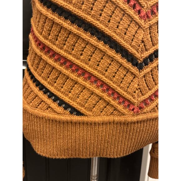 EVEREVE Sawyer Sweater Women's XS Brown Chevron Stripe EUC - Picture 3 of 10